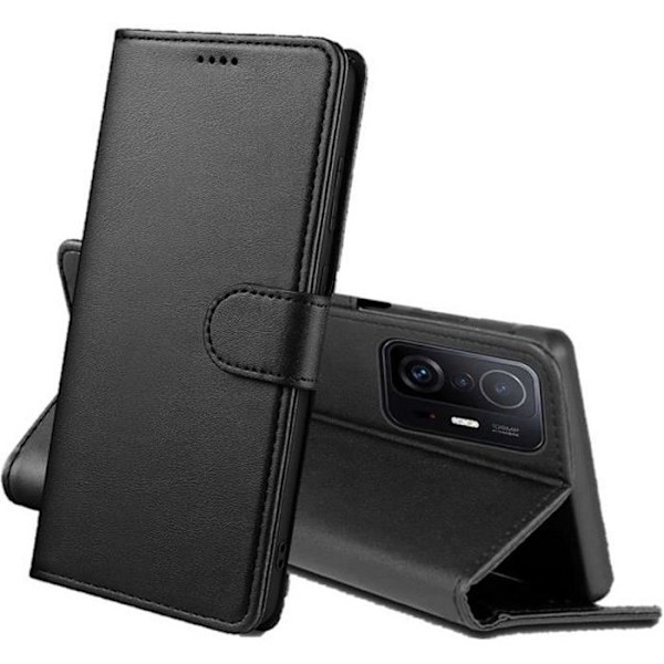 Coque för Xiaomi 11T 5G - 11T PRO 5G - Svart Portfölj med Magnetlås och Kortfack Phonillico® Svart