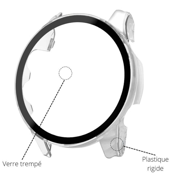 Smartklocka-fodral - Phonillico - Garmin Forerunner 165 - Transparent - Härdat glas - Skärmskydd Transparent