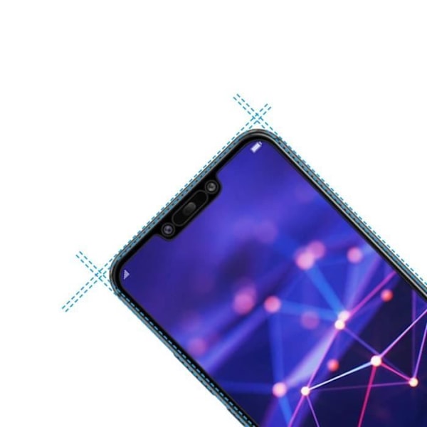 Hærdet Glas - Phonillico® - Huawei MATE 20 LITE - Pack med 2 - Transparent - Sort Kant Transparent, svart