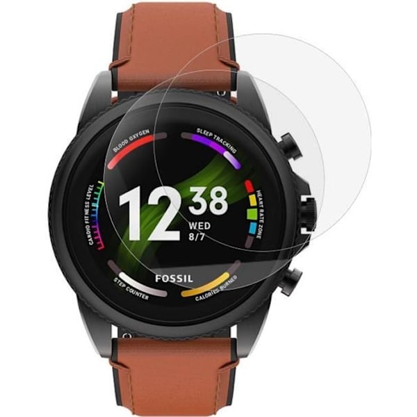 Härdat glas för Fossil Gen 6 (2021) 42mm 44mm [Pack om 2] Skärmskydd för klocka Anti-rep Phonillico® Transparent