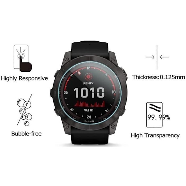 Garmin Fenix 7X - 7X Solar - 7X Sapphire Solar Tempered Lasit [2 Kpl] Phonillico® Transparent