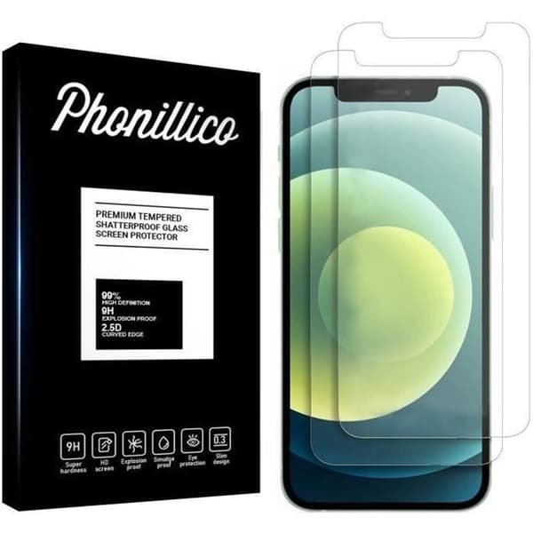 Härdat Glas för iPhone 12 MINI (5,4") [Pack 2] Skärmskydd Film Phonillico®