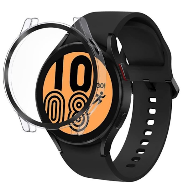 Coque kompatibel med Samsung Galaxy Watch 4 44mm - Hårdt beskyttende transparent etui med hærdet glas Phonillico® Transparent
