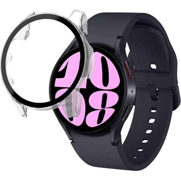 Fodral kompatibelt med Samsung Galaxy Watch 6 40mm - Hårt skyddande fodral med transparent härdat glas Phonillico® Transparent