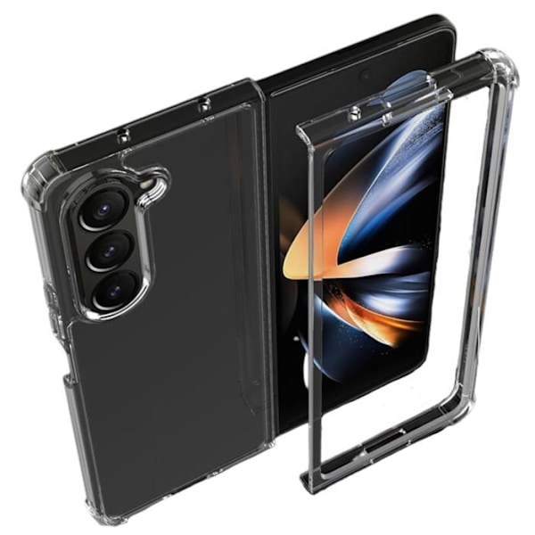 Samsung Galaxy Z FOLD 6:n iskunkestävä kuori ja 2 kestävää lasia sekä 2 kameran lasia Phonillico® Transparent