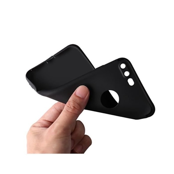 Coque [Yhteensopiva Apple iPhone 7] Gel TPU Musta Pehmeä Ultra Ohut [Phonillico®] Svart