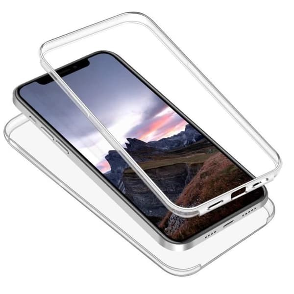 Coque - PHONILLICO - iPhone 12 MINI - Blød Silikone - Transparent - Beskyttelse 2 Dele Transparent