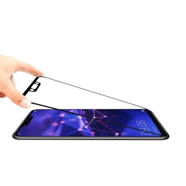 Hærdet Glas - Phonillico® - Huawei MATE 20 LITE - Pakke med 3 - Transparent - Sort Kant Transparent, svart