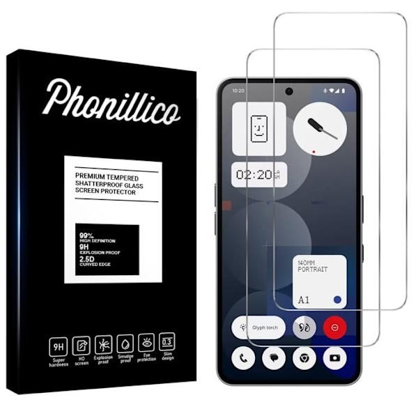 Hærdet Glas - Phonillico® - Nothing Phone 3a Pro - Pakke med 2 - Ridseresistent - Skærmbeskyttelse Transparent