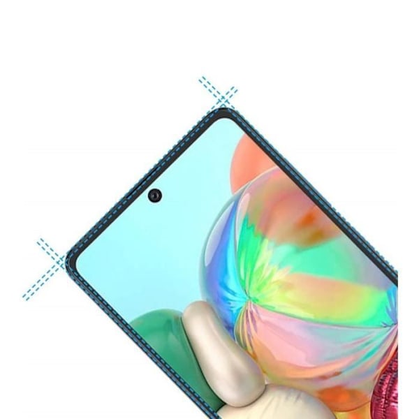 Hærdet Glas - Phonillico® - Samsung Galaxy A71 - Pakke med 2 - Sort Kant - Ridsefrit Transparent, svart