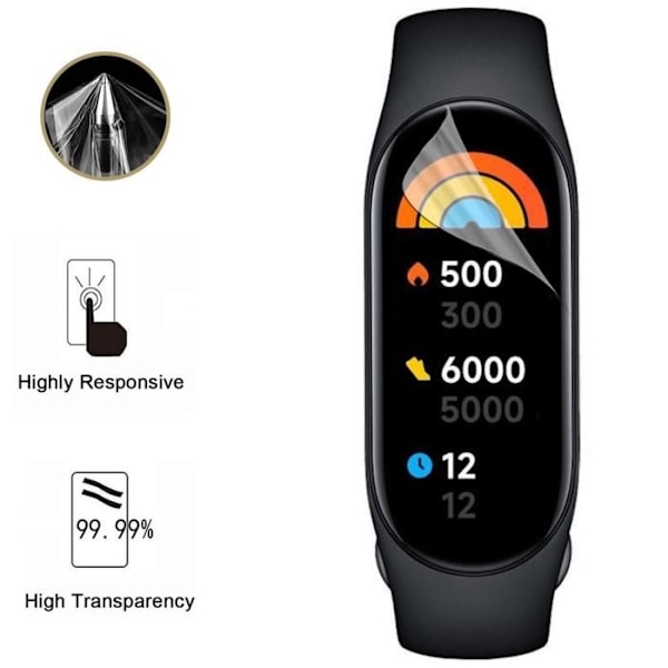 Beskyttelsesglas til Xiaomi Mi Band 7 [Pack 9] Ultra Tynd Plastfilm Beskyttelsesfilm Phonillico Transparent