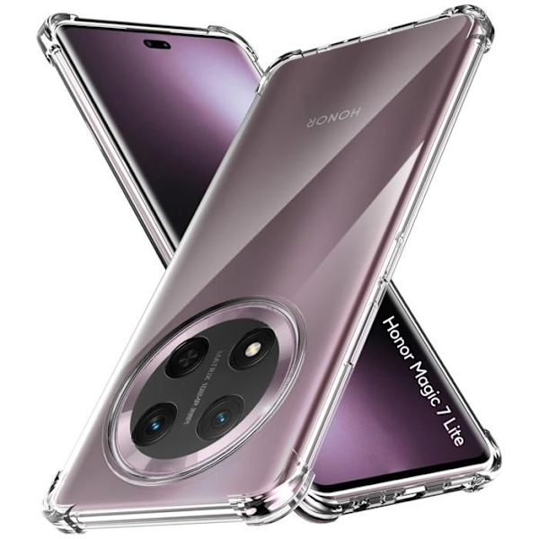 Stødabsorberende Cover - Phonillico® - Honor Magic 7 Lite 5G - Fleksibel - Gennemsigtig - 2 Tempered Glass Transparent