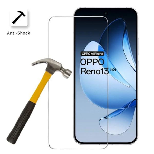 Härdat Glas - Phonillico® - Oppo Reno 13 5G - Pack med 2 - Repellerande mot repor - Transparent Transparent