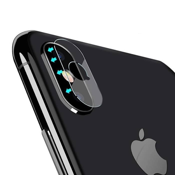 2 kpl Temperoidut Suojalasit Kameralle Apple iPhone X - iPhone XS - iPhone XS MAX - Suojakalvo Kameran Linssille Transparent med svart kant