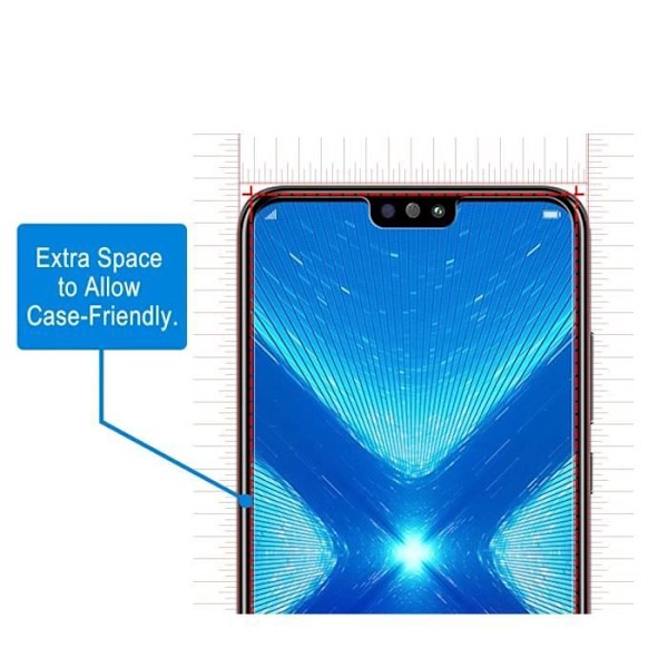 Beskyttelsesskal - Phonillico® - Huawei Honor 8X - Transparent Silikone - Tempereret Glas - Ultra Slim Transparent