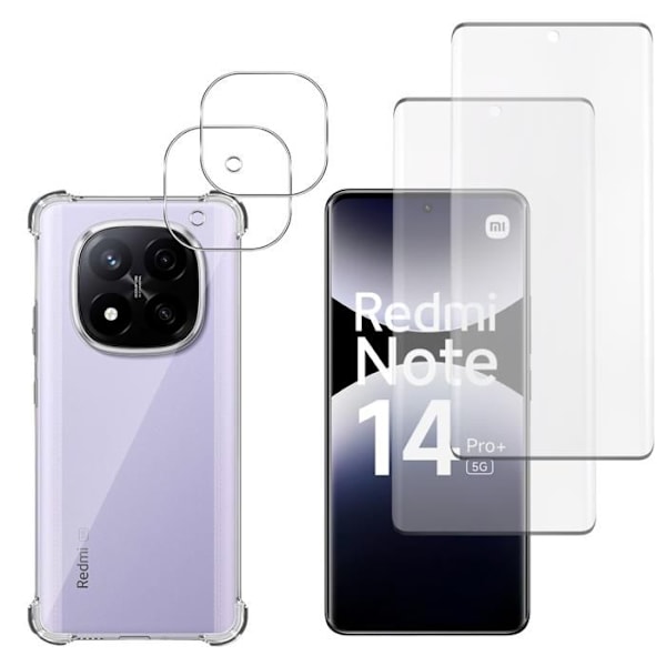 Stötsäker skal - Phonillico - Xiaomi Redmi Note 14 PRO PLUS 5G - Flexibel - Transparent - Förstärkt Transparent