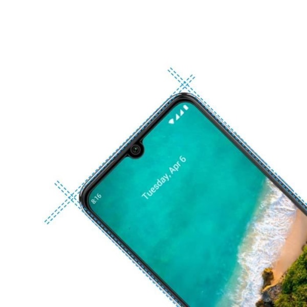Härdat Glas - Phonillico® - Xiaomi MI A3 - Pack om 3 - Transparent - Svart Kant - Repbeständig Transparent, svart