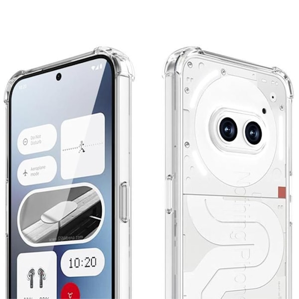 Stötsäkert skal - Phonillico® - Nothing Phone 2a - Mjukt TPU - Transparent - Förstärkt skydd Transparent