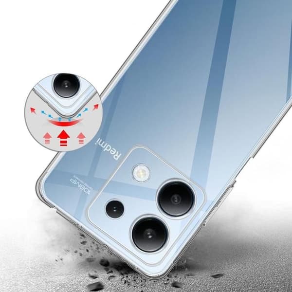 Coque til Xiaomi Redmi Note 13 4G - Phonillico - Fleksibel - Transparent - Ridseresistent - Stødabsorberende Transparent