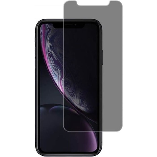 Skyddande film - Phonillico® - iPhone XR - Svart Härdat Glas - Anti-Spion - Repproduktiv Svart