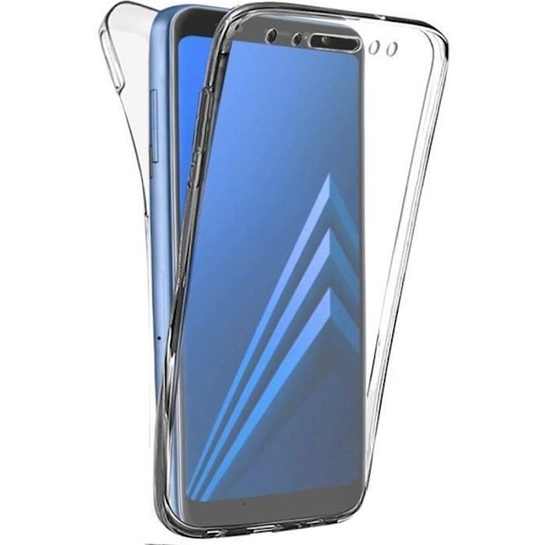 Kotelot Samsung Galaxy A6 2018 A600 - Täyssilikoni Läpinäkyvä Kaksi Osaa Etu Takana Liukuvasti [Phonillico®] Transparent