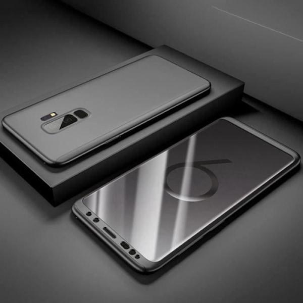 Samsung Galaxy S9 - Musta Kuori Kotelo Etui 360 Täysi Hybridisuoja Kova Muovi Kestävä Phonillico®