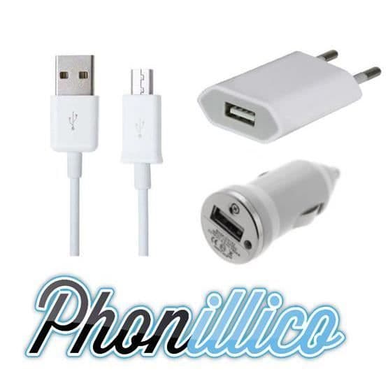 Pack 3 i 1 USB-oplader kompatibel med Wiko Darkside