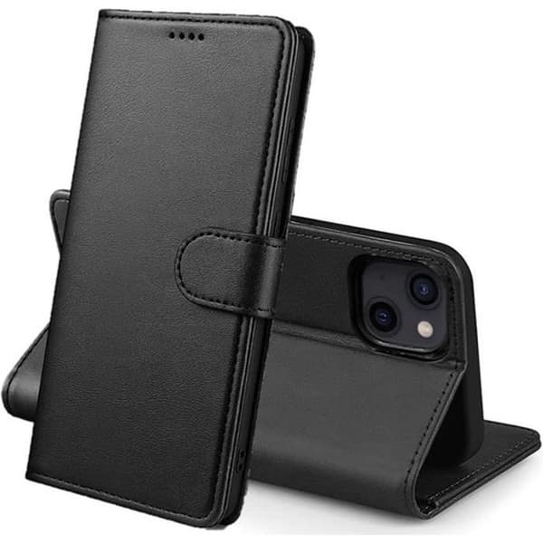 Coque Portefeuille - Phonillico - iPhone 13 MINI - Sort - Magnetisk Klap - Videostøtte Svart