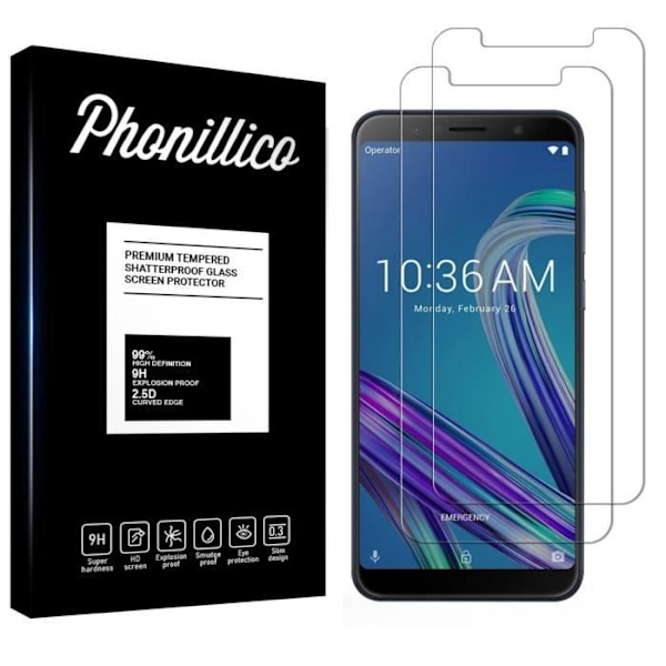Verre Trempe Asus Zenfone MAX M1 ZB555KL - [Pakke 2] Film Glasbeskyttelse Ultra Modstandsdygtig [Phonillico®]