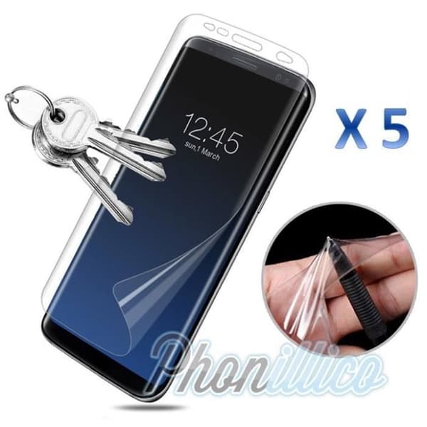 Lot 5 Filmbeskyttelse til Samsung Galaxy NOTE 8 - 100% Buet Plast Phonillico® Transparent