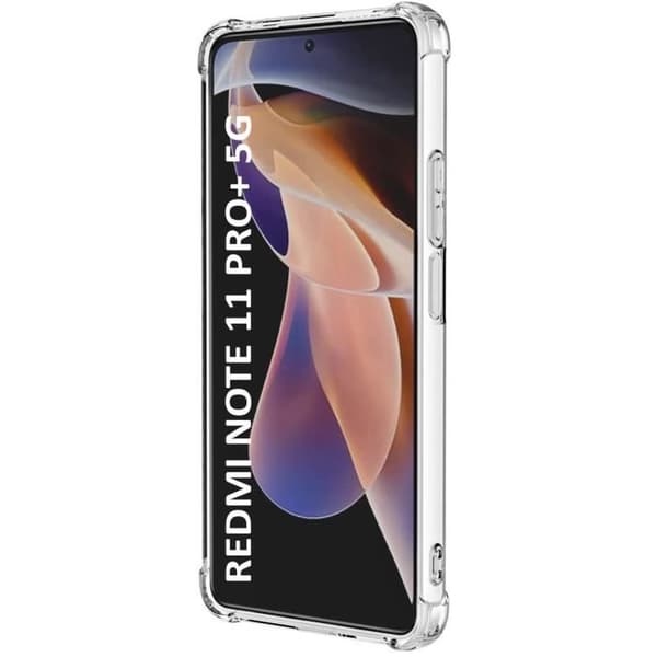 Coque til Xiaomi Redmi Note 11 PRO+ 5G - Redmi Note 11 PRO PLUS 5G - Stødabsorberende Beskyttelse Blød Transparent Silikone Phonillico® Transparent