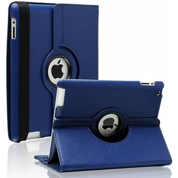 Coque Rotativ 360 Mørkeblå til Apple iPad 6. - 5. generation - Etui Beskyttelse Elastisk Lukning Phonillico® Mörkblå