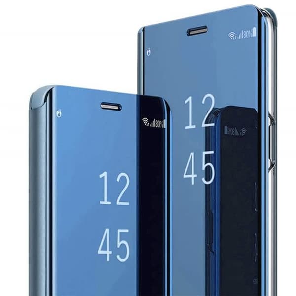 Coque Rabat Miroir Blå til Samsung Galaxy A40 - Coque Housse Etui Case Beskyttelse Clear View [Phonillico®] Blå