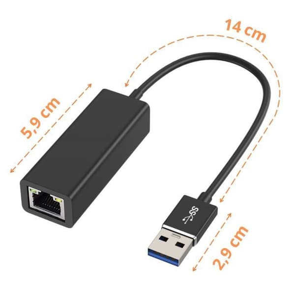 USB-Ethernet-adapteri - Määrittelemätön - RJ45 - 1000 Mbps - Yhteensopiva Windowsin, Macin ja Linuxin kanssa