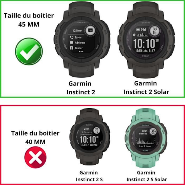 Lujitettu lasi Garmin Instinct 2:lle - Instinct 2 Solar [2 kpl] Näytön suojakalvo, naarmuuntumaton, Phonillico®
