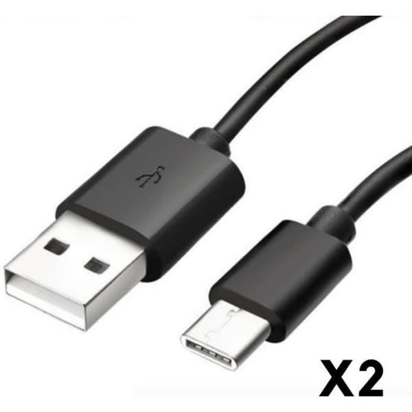 USB-C kabel til Xiaomi REDMI NOTE 9 - NOTE 9 PRO - NOTE 10 - NOTE 10 PRO - USB-C type sort 1 meter [LOT 2] Phonillico® Svart