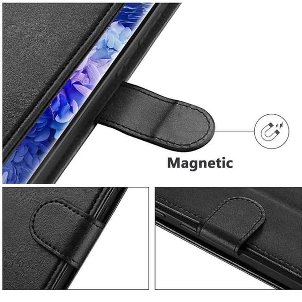 Coque til iPhone 14 PLUS - Sort Portefølje med Magnetisk Klap til Kortopbevaring Phonillico® Svart