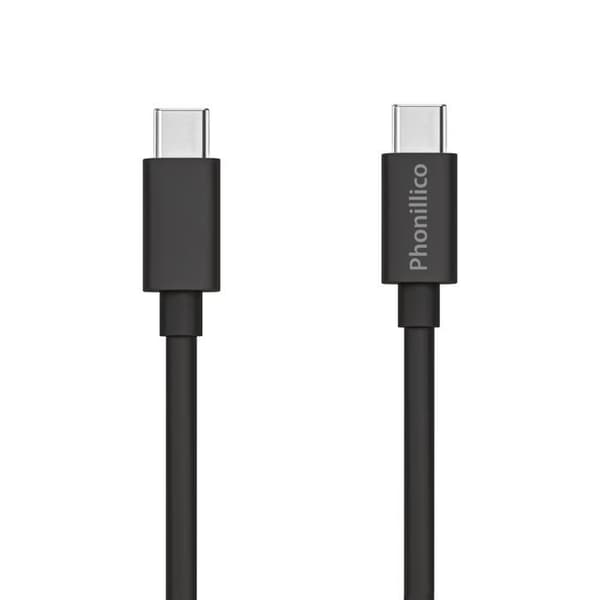 Lot 2 Kabler 20cm USB-C USB-C Sort til Realme Narzo 20 / Narzo 30 5G / Narzo 30A Phonillico® Svart