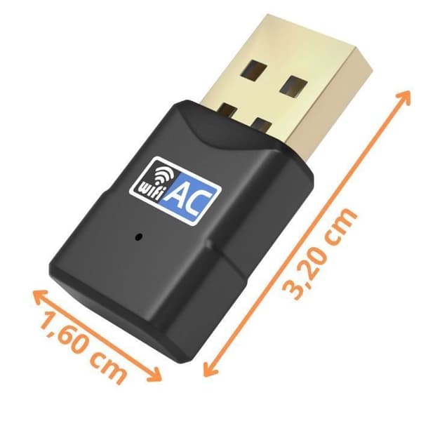 Clé WIFI Dongle USB 600 Mpbs til PC, Computer Kompatibel med Windows 11/10/8.1/8/7/Vista/XP/MacOS Phonillico®