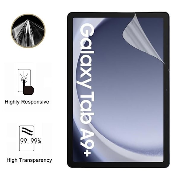 Skærmbeskyttelse til Samsung Galaxy Tab A9 Plus 2024 [Pakke 2] Ultra Tynd Beskyttende Plastikfilm Phonillico