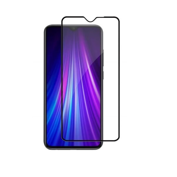 Härdat Glas - Phonillico® - Xiaomi REDMI NOTE 8 PRO - Paket med 2 - Skärmskydd - Svart Kant Transparent, svart