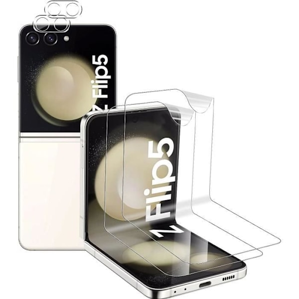 Skydd för skärm och kamera för Samsung Galaxy Z FLIP 5 [Pack 2] Motståndskraftig, rep-beständig, ultratunn Phonillico®