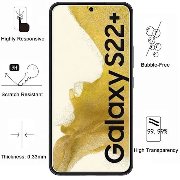 Coque pour Samsung S22 PLUS 5G ja 2 Karkaistua Lasi Näytönsuojakalvoa Phonillico®
