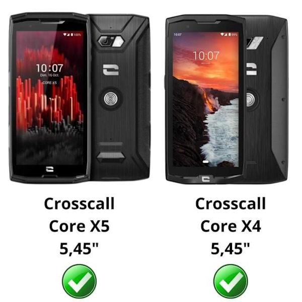 Hærdet Glas - Phonillico® - Crosscall Core X4/X5 - Pakke med 4 - Ridsefast - Gennemsigtig Transparent
