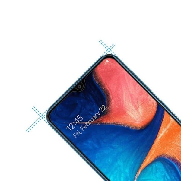 Beskyttelsesfilm - Phonillico® - Samsung Galaxy A20E - Pakke med 2 - Hærdet glas - Sort kant Svart