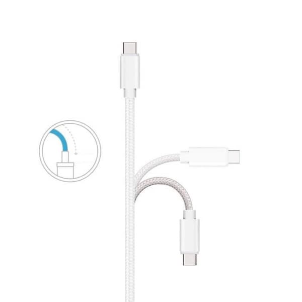 USB-C kabel til Samsung Galaxy Tab S6 Lite 10.4 - Tab A 8.4 - Tab A7 10.4 - Tab A7 Lite 8.7 - Hvid nylon 1m [SÆT 2] Phonillico®