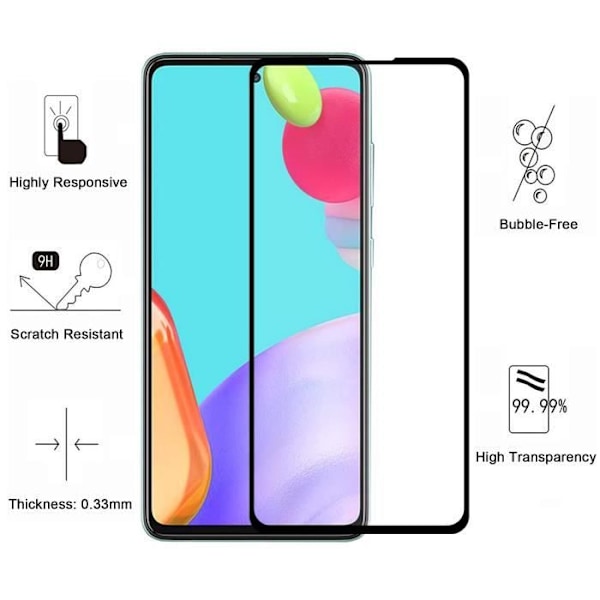 Kuori Samsung A52 4G / A52 5G / A52s 5G ja 2 Karkaistua Lasia - Pehmeän Silikonin Suojaus Näytön Suojakalvo Phonillico® Transparent