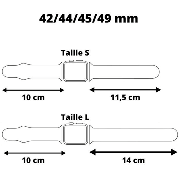 [Yhteensopiva Apple iWatch 44 mm] Hihna Silikoni Musta Pehmeä Koko S-M Urheilu Unisex Vaihtokello