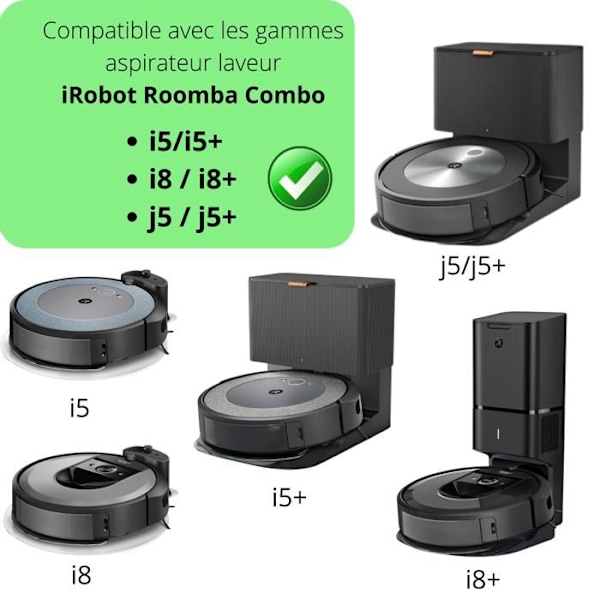 Lingett - iRobot - Roomba Combo J5 J5+ I8 I8+ I5 I5+ - 4-pack - Tvättbar mikrofiber - Blöt mopp