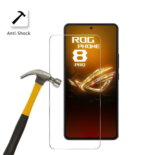 Skyddande film - Phonillico® - Asus Rog Phone 8 PRO - 4-pack - Härdat glas - Rep- och stötsäkert Transparent